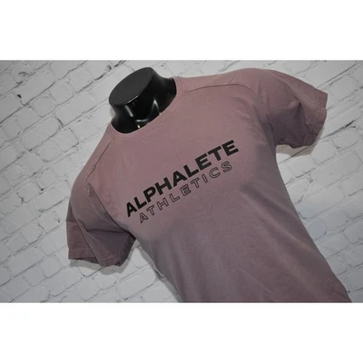 Camisa masculina de ginástica Alphalete tamanho grande desempenho algodão elastano mistura roxa - Imagem 1 de 4