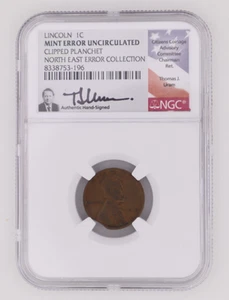 Clipped Planchet *Error* NGC North East Error Collection 1919 Lincoln (Wheat) 1C - Picture 1 of 4