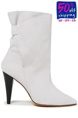 PVP €585 IRO Gamuza Cuero Botines EE. UU. 6,5 FR 37 UK 4,5 Tacón Hecho en Portugal Foto 1 de 4