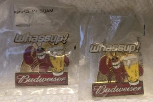 (2) WHASSUP! What's Up Budweiser Lobster Beer Lapel Hat Pin  - Picture 1 of 5