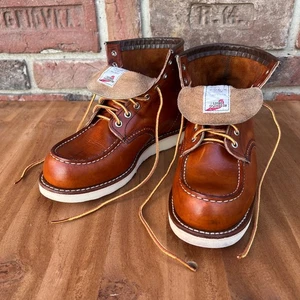 Men's Red Wing 875 Shoes Boots Brown USA Casual Size UK 7 US 8 EU 41 / 26 CM - Picture 1 of 24