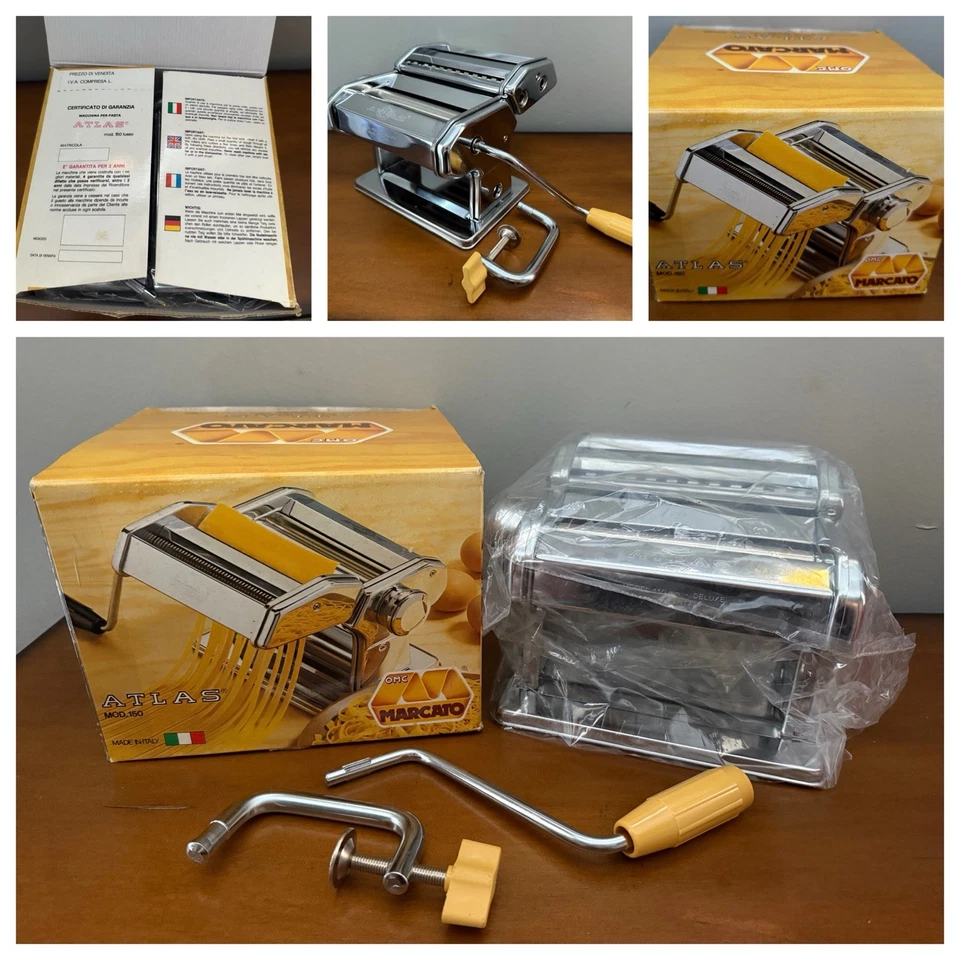 复古 Marcato Atlas 150 面条意大利面机银色意大利 — 第 1/4 张图片