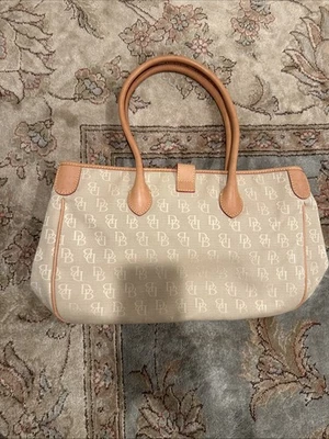 Bolso de Mano Dooney & Bourke Doble Mango Largo DB Lona Beige/Tostado/Marrón Grande Foto 1 de 3