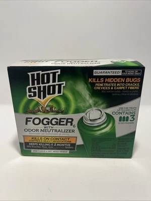 Hot Shot Insect Killer Fog w/ Odor Neutralizer Ants Fleas Spiders Flies 3 Pack - Image 1 of 3