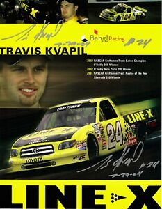 Travis Kvapil Signed NASCAR Bang Racing Toyota Tundra 8.5x11 Promo Photo #1