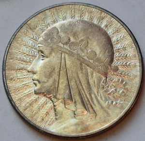 Poland 10 Zlotych 1933, Queen Jadwiga, Warsaw Mint - Picture 1 of 2