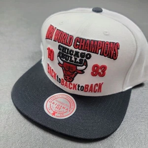 100% Authentic Bulls Mitchell Ness Back to Back 1993 NBA Final Snapback Hat Cap - Picture 1 of 4