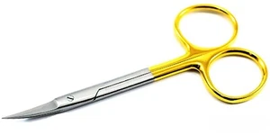 Iris Scissors curved tip 4.5'' TC surgical Dental surgery bandage shears 11,5 cm - Picture 1 of 5