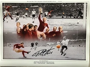 Geoff Hurst Signed 1966 World Cup Final Photo Montage - Picture 1 of 1
