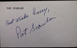 Pat Scanlon Padres Expos Autographed 3x5 Signed Index Card JSA 17D - Picture 1 of 4