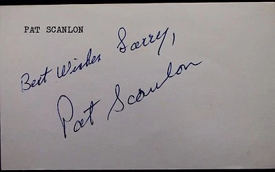 Pat Scanlon Padres Expos Autographed 3x5 Signed Index Card JSA 17D - Image 1 of 4