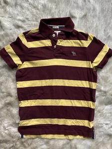 ABERCROMBIE MUSCLE MERLOT GELB GESTREIFTES KURZARM POLO & gelbes T-Shirt GRÖSSE L B - Bild 1 von 4