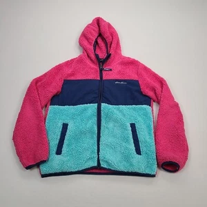 Eddie Bauer Sweater Girls Large Blue Fleece Full Zip Outdoors Winter Youth Kids - Picture 1 of 7
