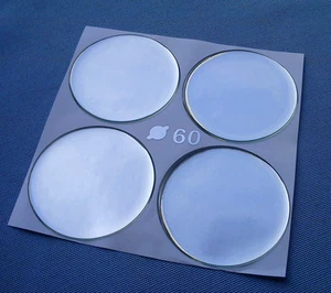 4 St. Aufkleber Embleme für Nabenkappen Felgendeckel 60mm Chrom Silikon 3D 1344 - Bild 1 von 4