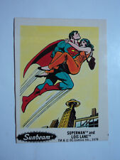 1978 SUNBEAM BREAD - DC COMICS - STICKER CARD - ( 9 OF 30 ) SUPERMAN & LOIS LANE