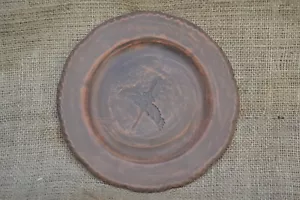HandMade Plate Decor Shadoof Pottery Ceramic Hand Crafted Red Clay Dish Brown  - Picture 1 of 7