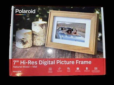 7" Digital Picture Frame with Mat Natural Wood - Polaroid - Image 1 of 2