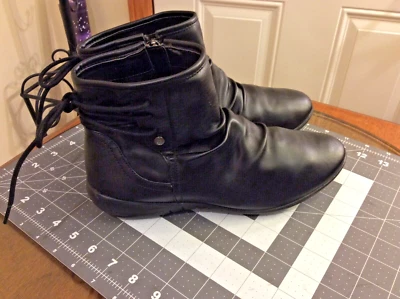 Botines Hush Puppies Medianos Moyen Negro Cuero Vegano Cremallera Mujer Talla 8.5 Foto 1 de 4