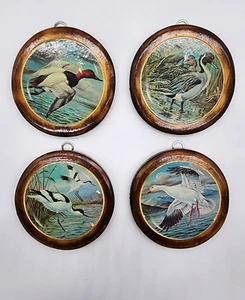 Vintage Ducks Wall Hanging Set Mini Wildlife Decoupage Birds Handmade - Picture 1 of 6