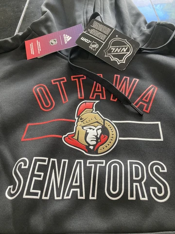 WOMENS Adidas NHL OTTAWA SENATORS Authentic HOODIE L LARGE BLACK NWT Cover