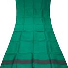 Vintage Green 100% Pure Silk Handloom Sari Remnant 4YD Craft Fabric Silk Scrap