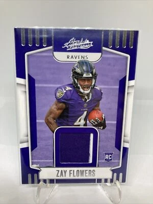 2023 Panini Absolute NFL Zay Flowers RC Authentic Rookie Mem #ARM-9 Ravens - Image 1 of 2
