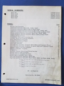 Vintage Mercury Marine - Merc 58E 55AM 55AE 58AM Parts Manual 1963 Original E - Picture 1 of 6