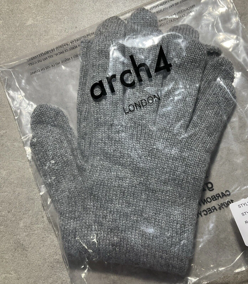Arch4 100% Cashmere Gloves Light Grey Extended Cuffs New One size FREE Shipping! - Image 1 of 1