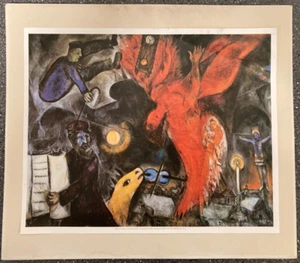 Marc Chagall 'La Chute de l'Ange' 1984 Print Mounted on cardboard 40*45cm - Picture 1 of 9