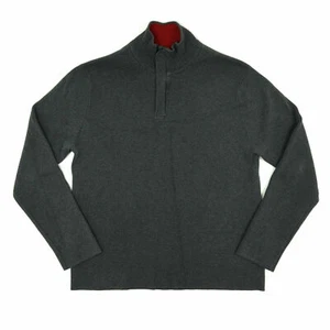 Suéter Vintage Gap Para Hombres Grande Gris 1/4 Cremallera Capucha Cuello 100% Algodón Manga Larga - Imagen 1 de 8