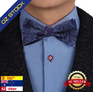 Epoint EBA1B01B Mens Bow ties Blue Paisley Self Bowtie Presents For Mens Bow Tie - Picture 1 of 3