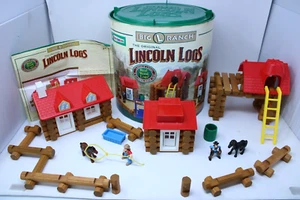 2004 Lincoln Logs Big L Ranch In Original Storage Container - 144 Pcs w/ Manual - Picture 1 of 13
