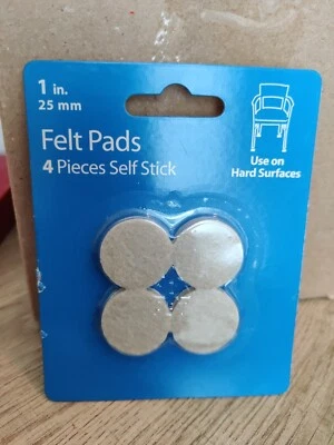 Waxman 4 Piece, Self-stick, 1" Felt Pads, Table And Chair Protection - Image 1 of 3