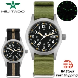 MILITADO Military Men's Watch Quartz Sapphire Clear AR Coating Luminous 10ATM - Picture 1 of 8