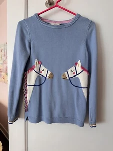 Joules - Blue Horse Geegee Crewneck Sweater Sz 11-12Y - Picture 1 of 3