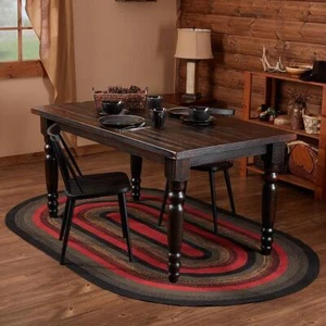 Cumberland Area Rug Oval 5' x 8'. INCLUDES Rug Pad. VHC Brands. Black/Red/Tan - Picture 1 of 6