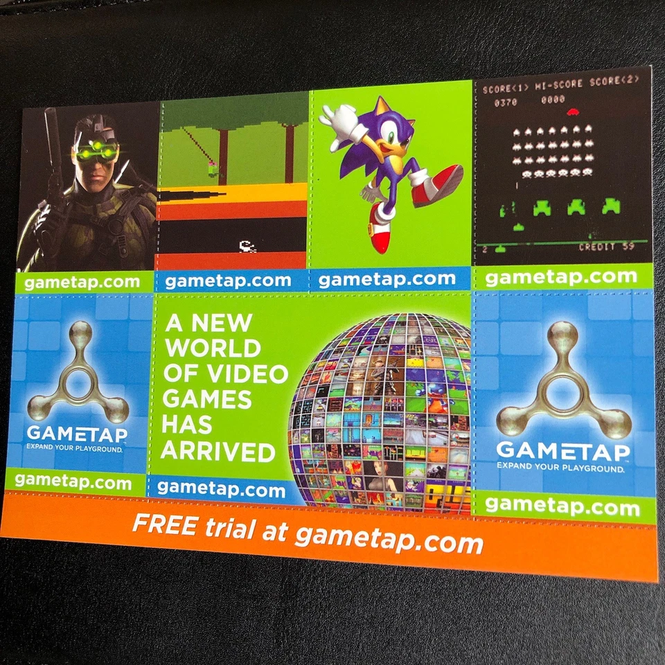 "Juego de imanes E3 Gametap 6x4"" años 2000 Sonic SEGA Splinter Cell Atari juego promoción raro" Foto 1 de 4