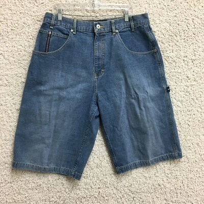 VINTAGE Phat Farm Shorts 36 Mens Blue Denim Bermudan Jorts Hip Hop Skater Y2K - Image 1 of 4