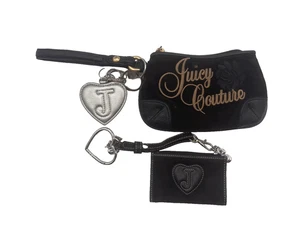 Vintage Juicy Couture Clutch Tasche schwarz und Geldbörse Y2K Floral - Bild 1 von 4