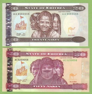 Eritrea - Lot - 3 banknotes - 1997 - UNC Paper Money Banknote Currency Bill - Picture 1 of 2