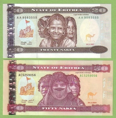 Eritrea - Lot - 3 banknotes - 1997 - UNC Paper Money Banknote Currency Bill - Image 1 of 2