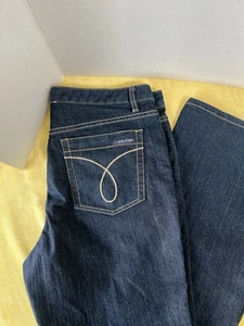 Pantalones de mezclilla Calvin Klein para mujer talla 16 azul oscuro acampanados elásticos excelentes - Imagen 1 de 11