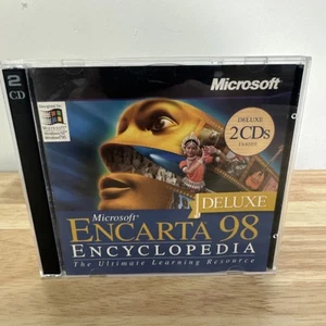 Microsoft Encarta 98 Encyclopedia PC CD-ROM Software Windows 2 DISC jewel Case - Picture 1 of 4