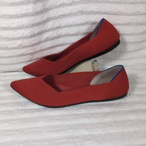 Zapatos planos rojos Rothy's The Point para mujer talla 10,5 cómodos vestido sin cordones - Imagen 1 de 7