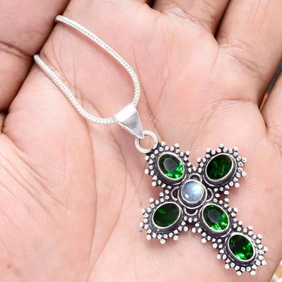 Gemma diopside e labradorite in argento sterling 925 gioielli da indossare... - Immagine 1 di 4