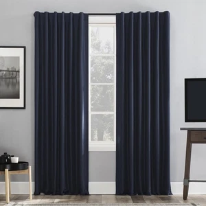 Greyson Faux Dupioni Silk Thermal Extreme Total Blackout Back Tab Curtain Pan... - Picture 1 of 9