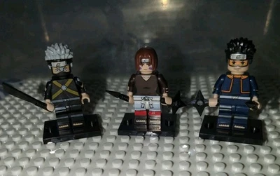 Custom Naruto Shippuden 2 inch Obito Uchiha, Kakashi & Rin Minifigure Set NM - Image 1 of 4