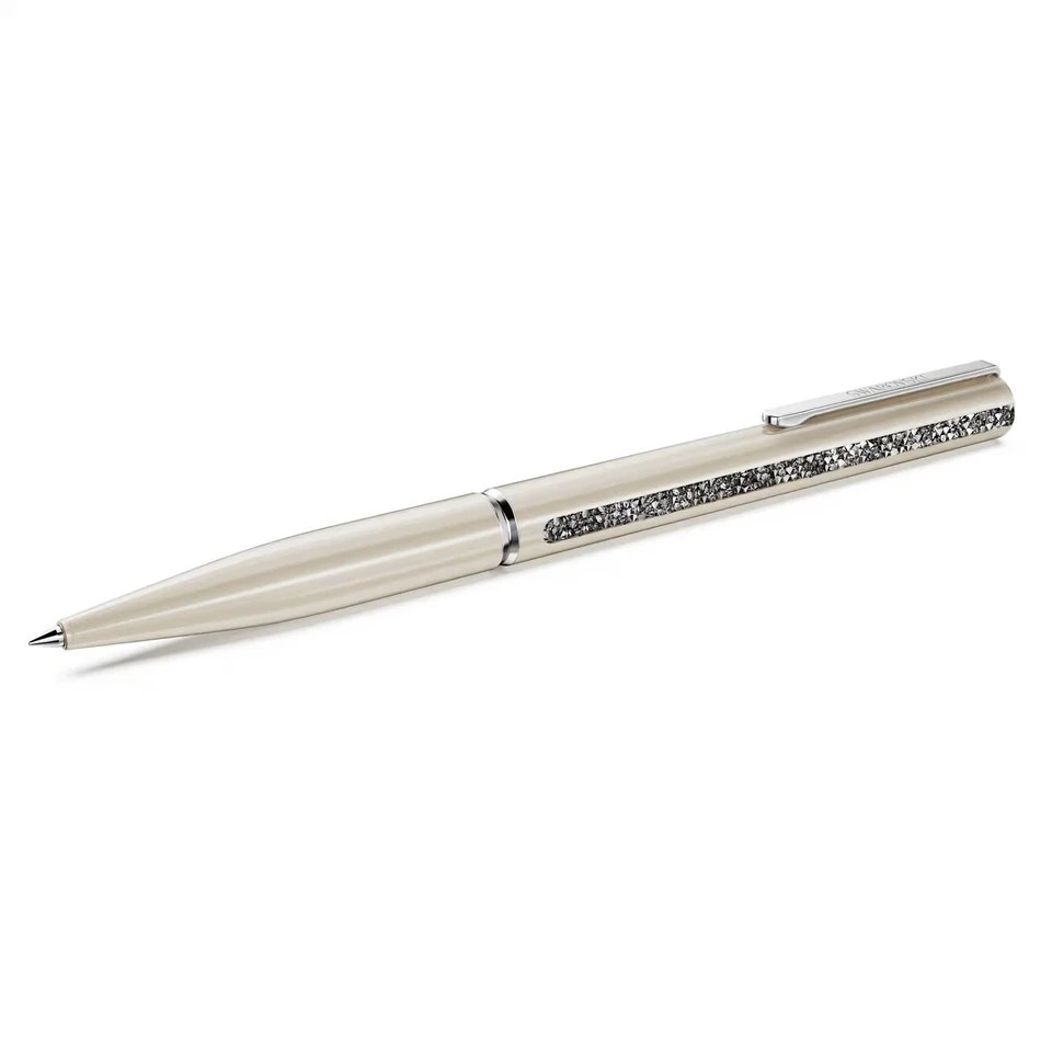 Swarovski Crystal Shimmer Glide Ballpoint Pen Beige Lacquered Chrome 5707705