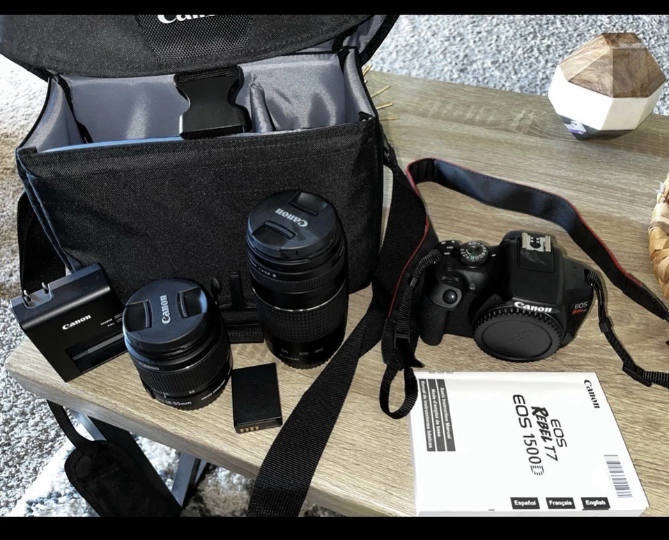 Kit de 2 lentes Canon EOS Rebel T7 DSLR Video con lente EF-s 18-55 mm y EF 75-300 mm*^^ Foto 1 de 4