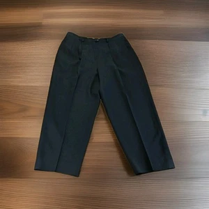 Lauren Ralph Lauren pantaloni donna 16 W blu navy nero 100% lana abito pantaloni plissettati USA - Foto 1 di 9